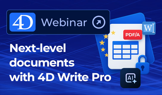 Webinar 4D Write Pro Webinar 4D Write Pro